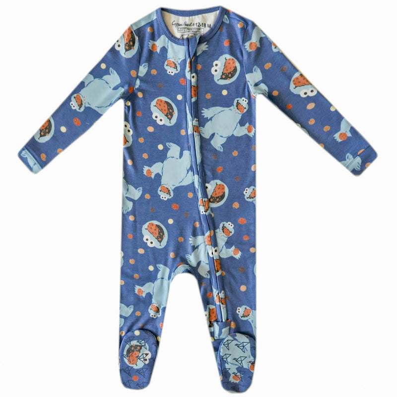 Zip-Up Footie Pajama - Cookie Monster