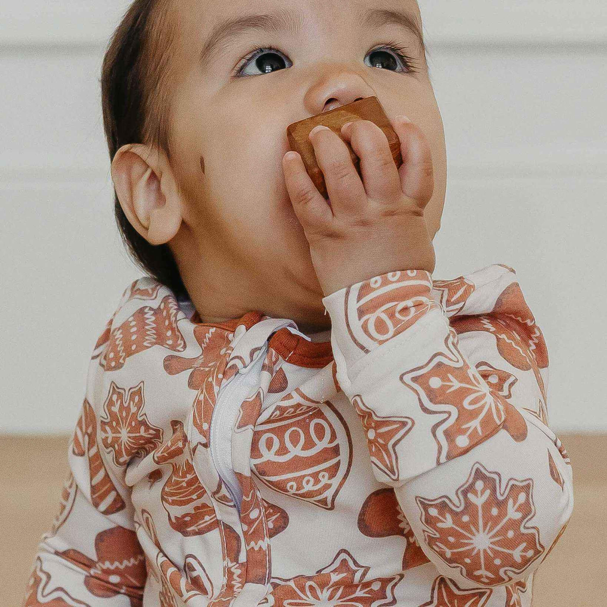 Zip-Up Footie Pajama - Gingerbread