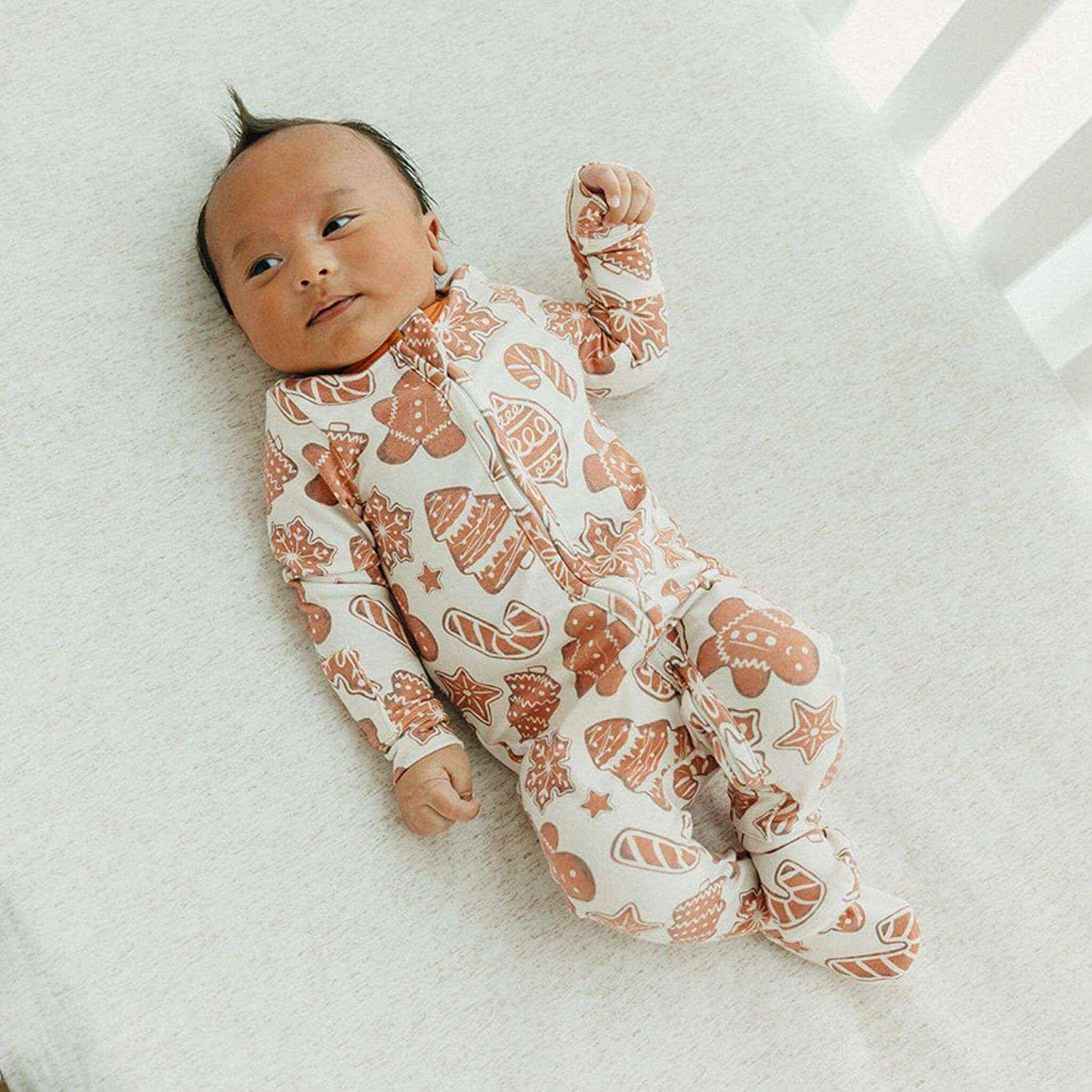 Zip-Up Footie Pajama - Gingerbread