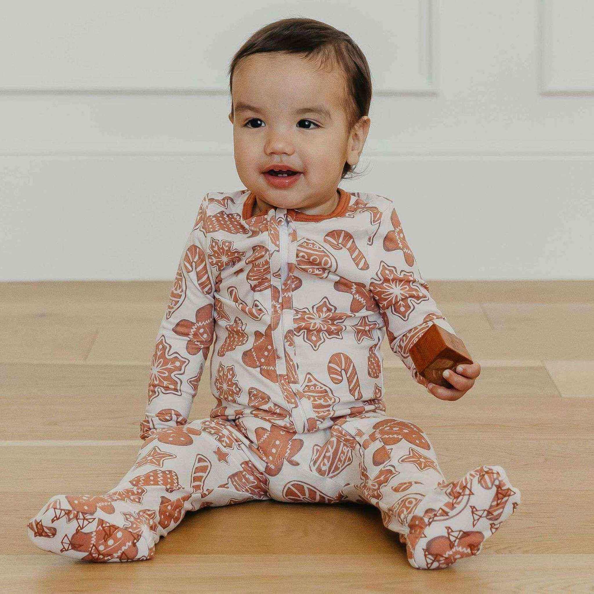 Zip-Up Footie Pajama - Gingerbread