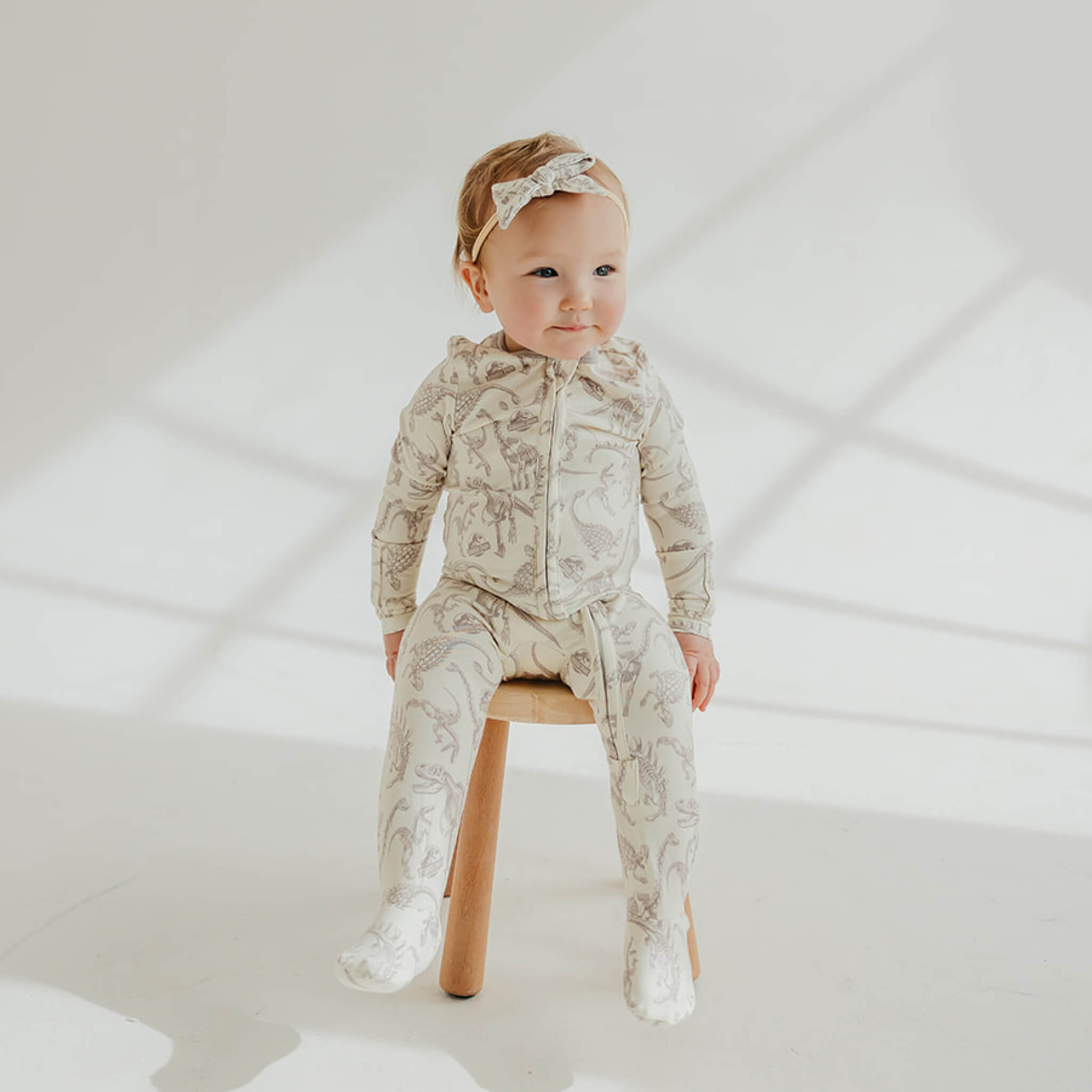 Zip-Up Footie Pajama - Jurassic Park Fossils