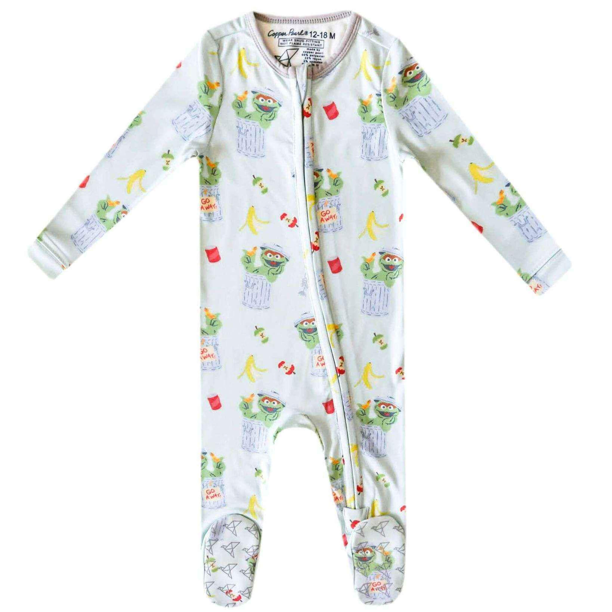 Zip-Up Footie Pajama - Oscar the Grouch