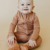 Zip-Up Footie Pajama - Pecan