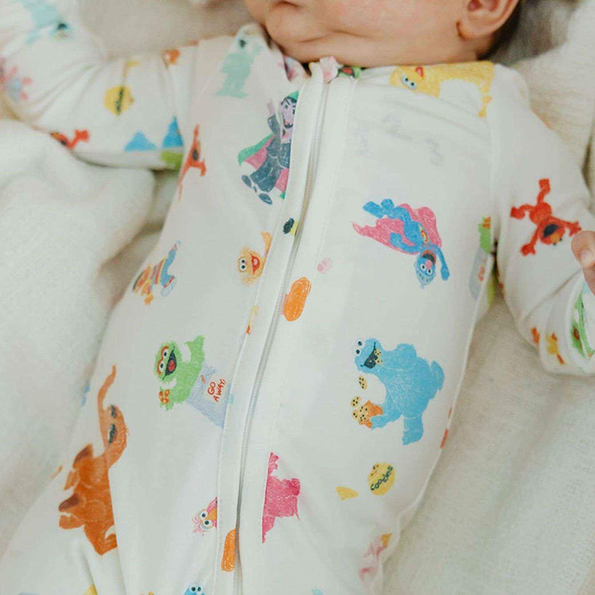 Zip-Up Footie Pajama - Sesame Friends