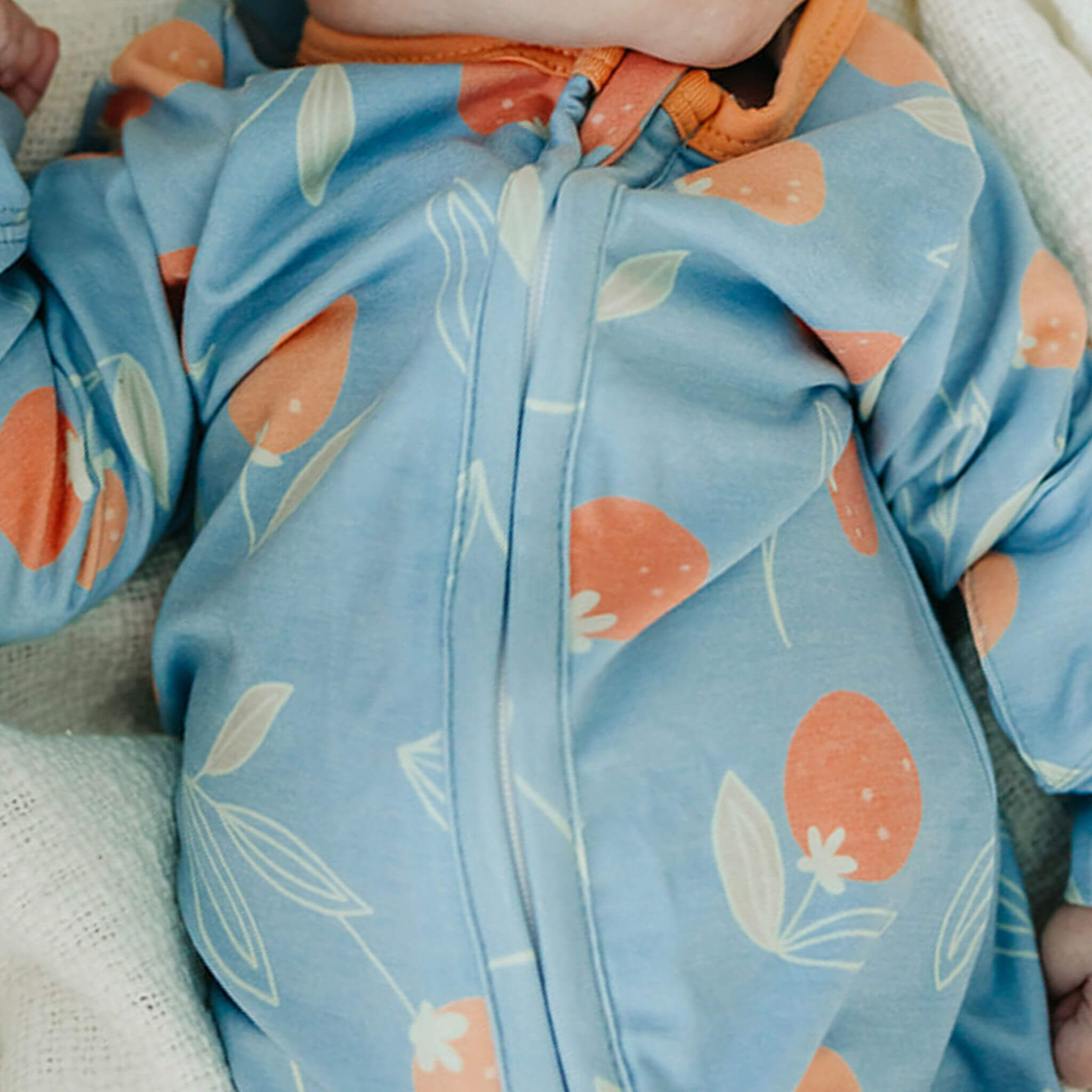 Zip Up Footie Pajama Set - Clementine