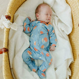 Zip Up Footie Pajama Set - Clementine
