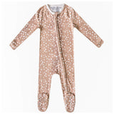 Zip Up Footie Pajama - Fawn