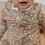 Zip Up Footie Pajama - Fawn