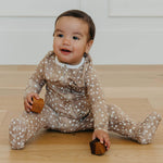Zip Up Footie Pajama - Fawn