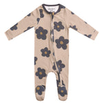 Zip Up Footie Pajama Set - Gemma in Tan