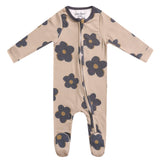 Zip Up Footie Pajama Set - Gemma in Tan