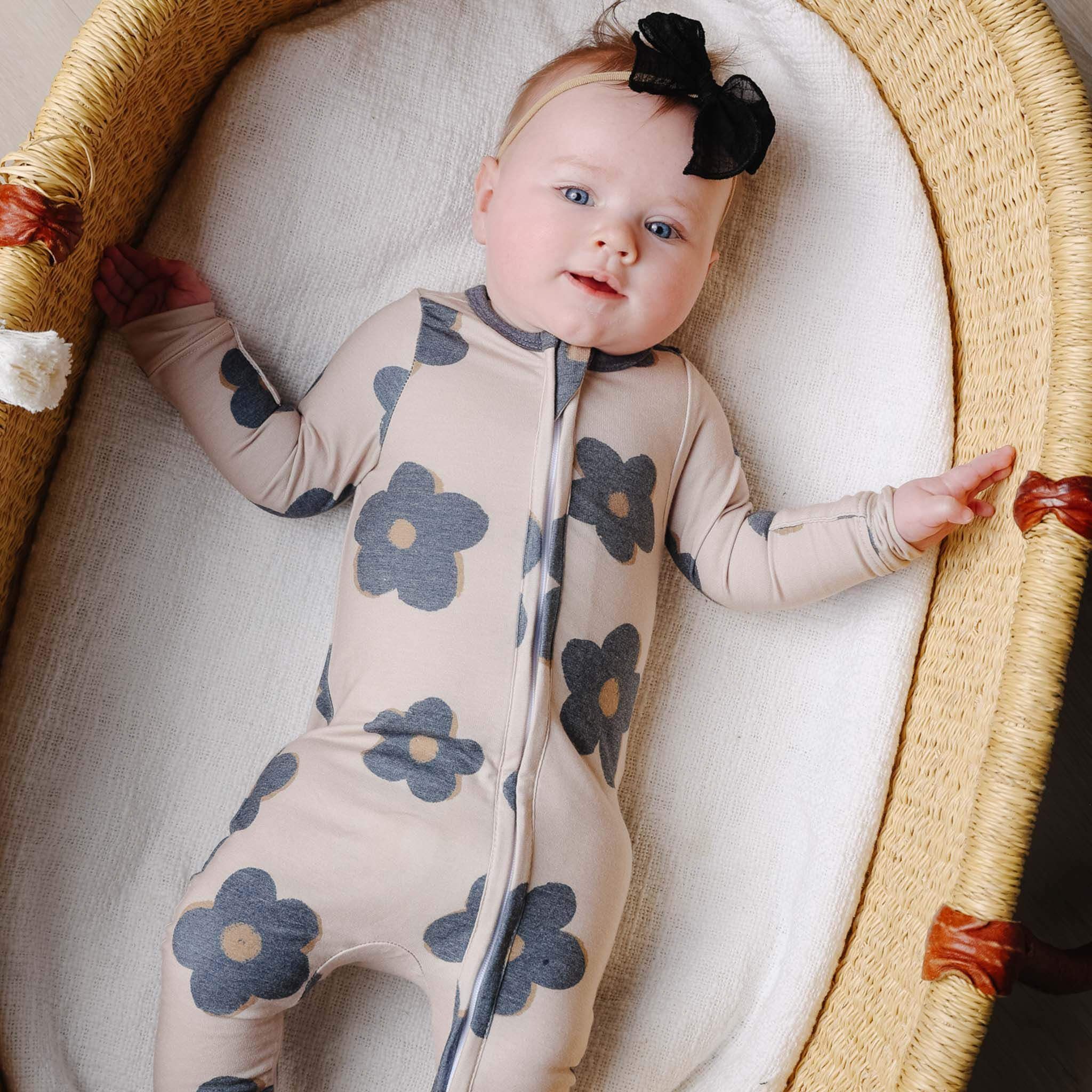 Zip Up Footie Pajama Set - Gemma in Tan