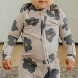 Zip Up Footie Pajama Set - Gemma in Tan