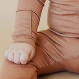 Zip Up Footie Pajama Set - Pecan