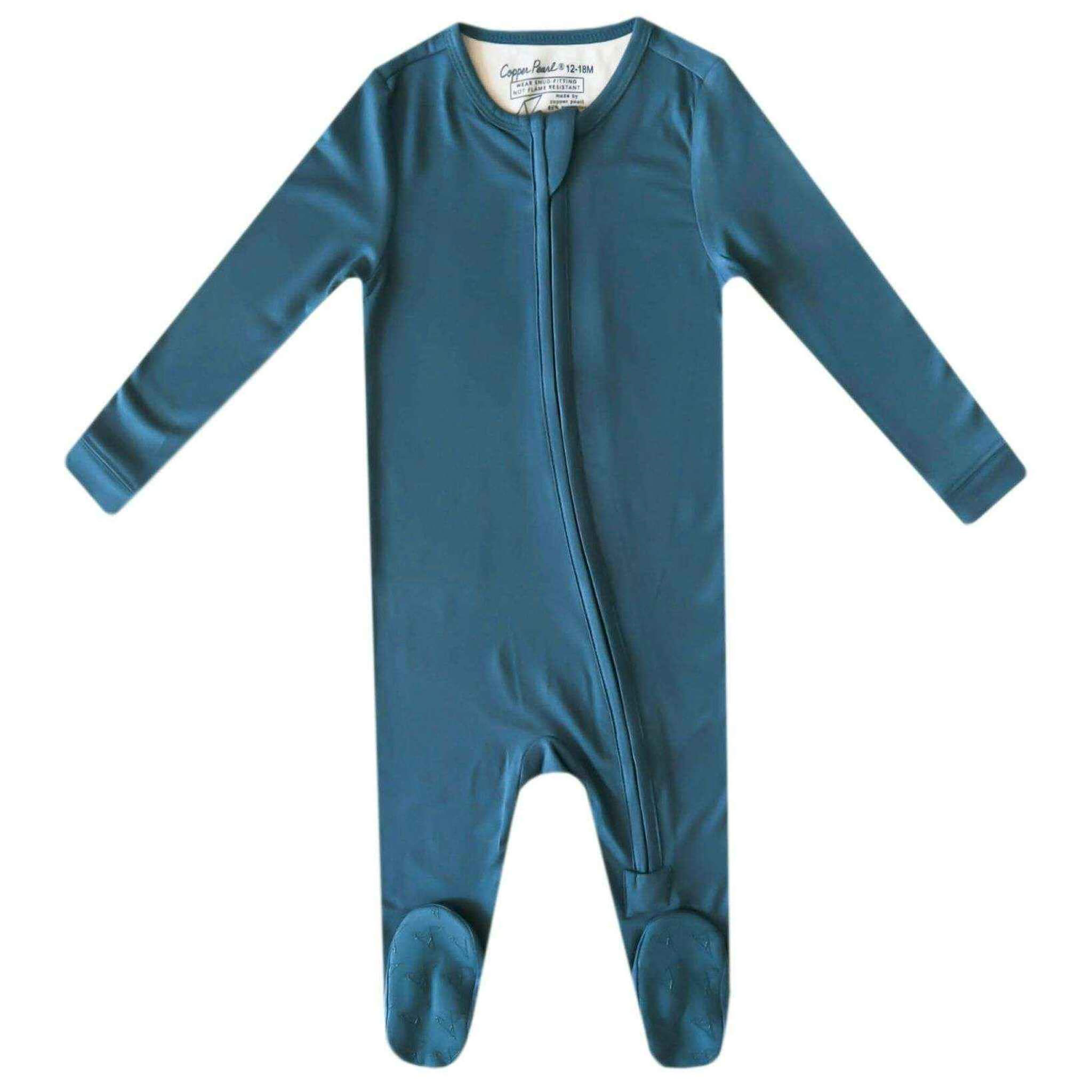 Zip-Up Footie Pajama - Steel