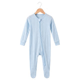 Bamboo Pointelle Footie - Baby Blue