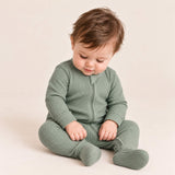 Bamboo Waffle Footie - Briar