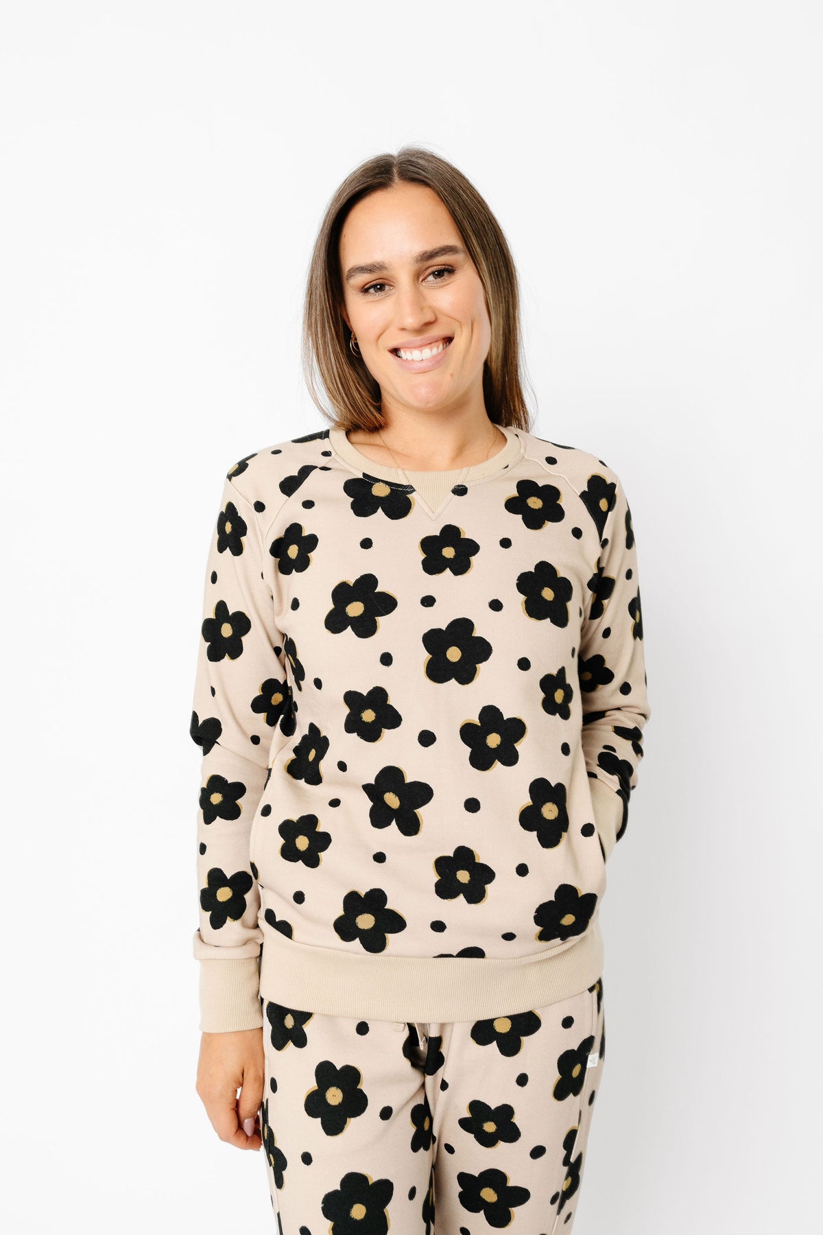 Women's Crew Sweatshirt - Gemma in Tan