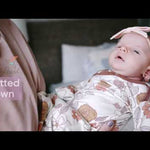 Rib Knit Newborn Knotted Gown - Periwinkle