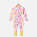 Zip-up Footie - Summer Palm