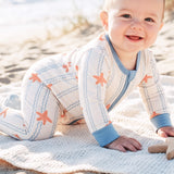 Zip-up Footie - Summer Starfish