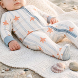 Zip-up Footie - Summer Starfish