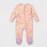 Zip-up Footie - Paisley