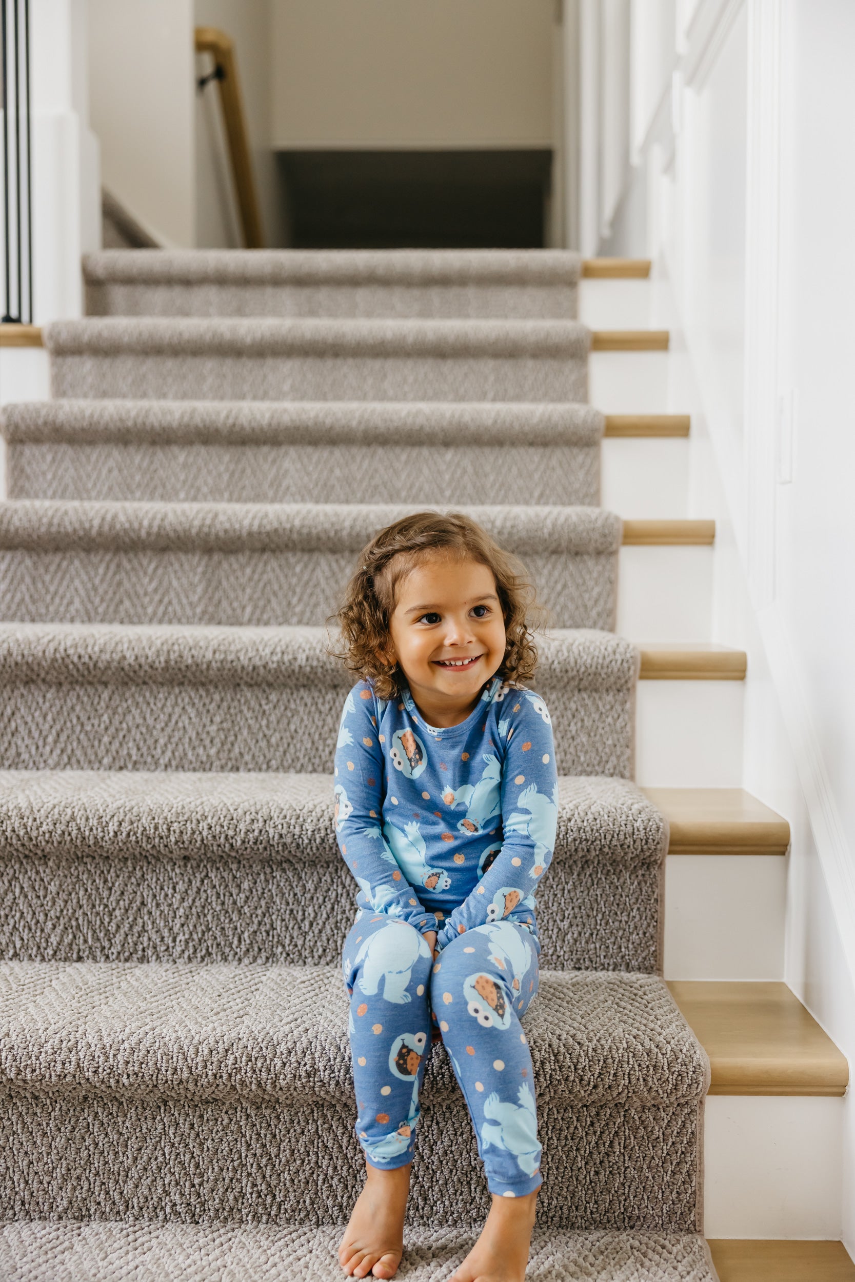 2pc Long Sleeve Pajama Set Cookie Monster Copper Pearl