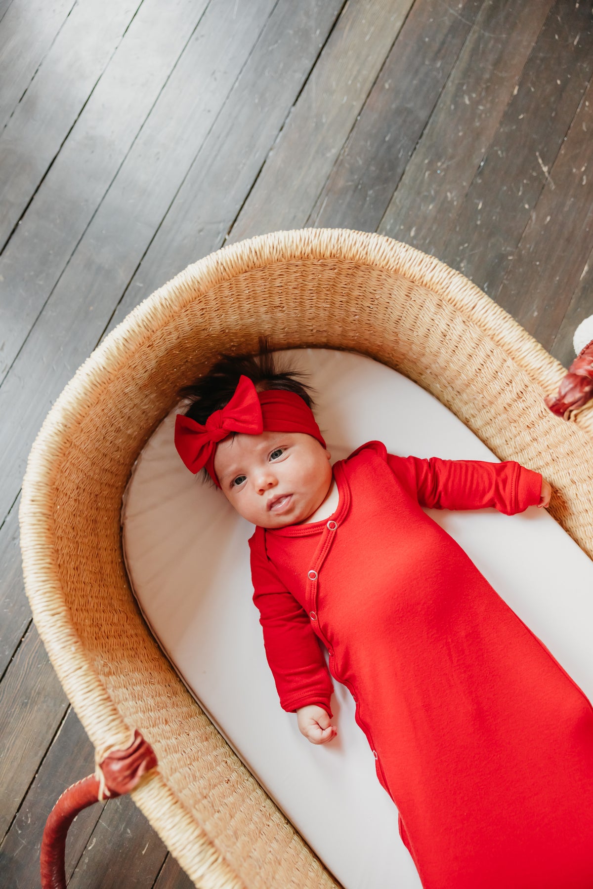 Knit Headband Bow - Apple