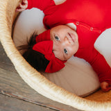 Knit Headband Bow - Apple