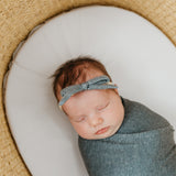 Ribbon Baby Bow - Slate