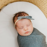 Ribbon Baby Bow - Slate