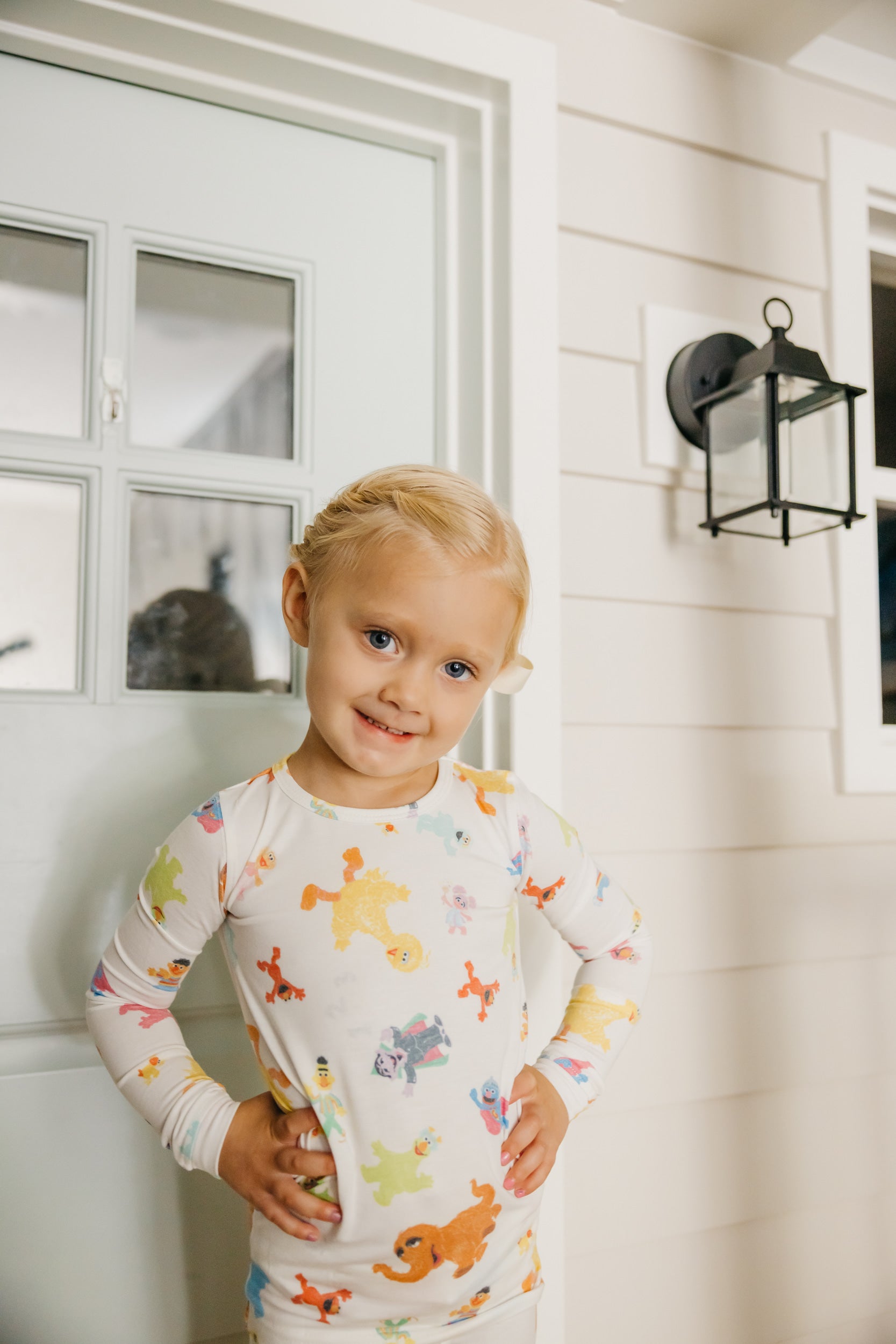 2pc Long Sleeve Pajama Set Sesame Friends Copper Pearl