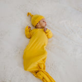 Newborn Knotted Gown - Banana