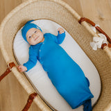 Newborn Knotted Gown - Blueberry