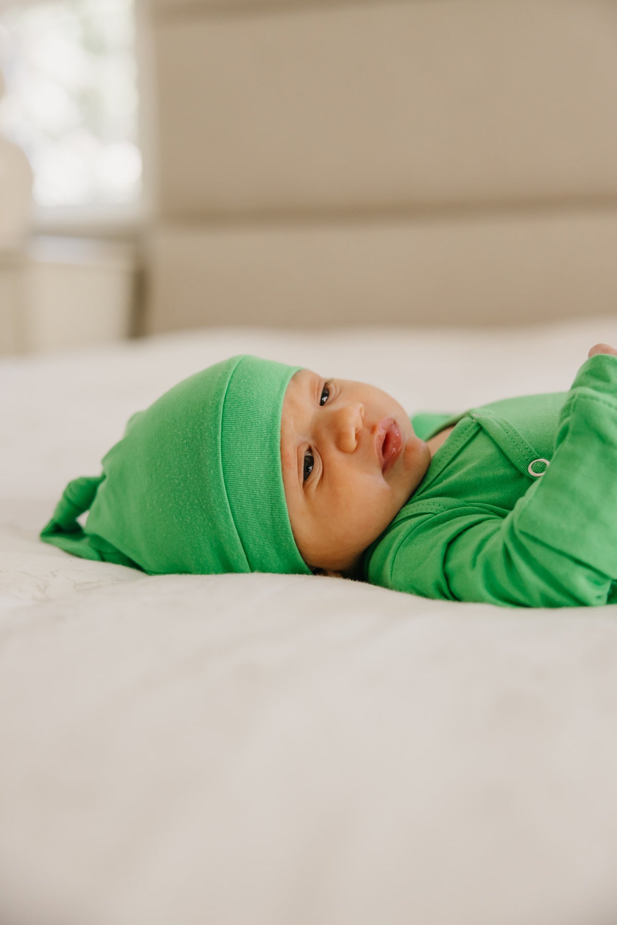 Top Knot Hat - Lime