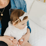 Ribbon Baby Bow - Oat