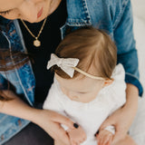 Ribbon Baby Bow - Oat