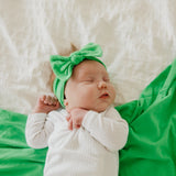 Knit Headband Bow - Lime