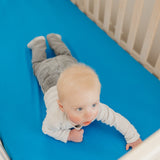 Premium Knit Fitted Crib Sheet - Blueberry