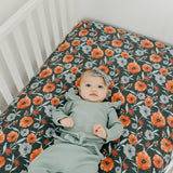 Premium Knit Fitted Crib Sheet - Poppy