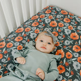 Premium Knit Fitted Crib Sheet - Poppy
