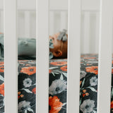 Premium Knit Fitted Crib Sheet - Poppy