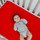 Premium Knit Fitted Crib Sheet - Apple