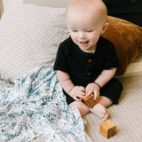 Knit Swaddle Blanket - Cobalt