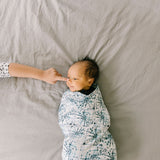 Knit Swaddle Blanket - Cobalt