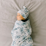 Knit Swaddle Blanket - Cobalt