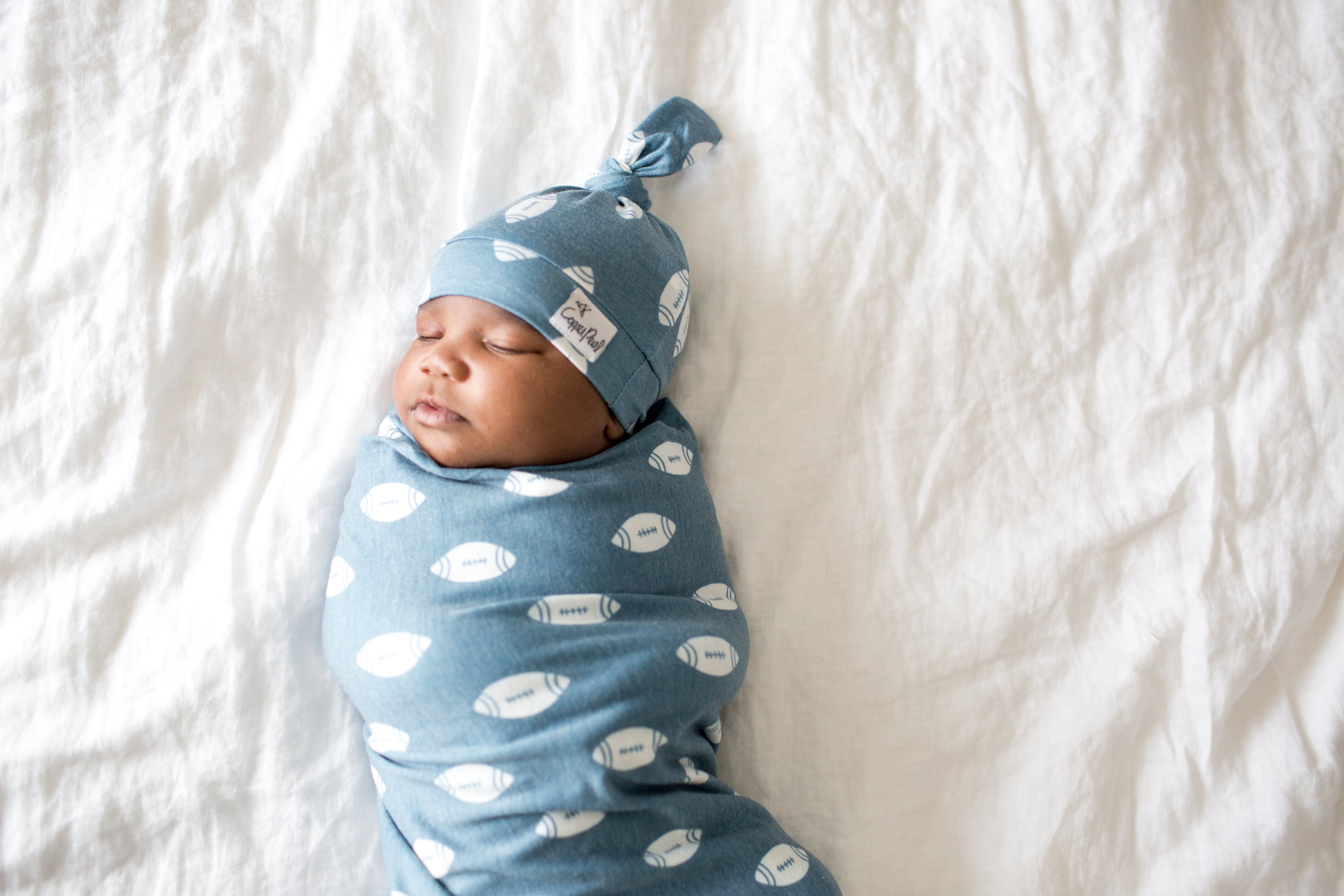 Copper pearl hat outlet and swaddle set