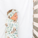 Knit Headband Bow - Bear