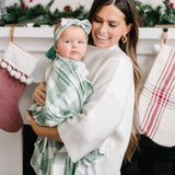 Knit Headband Bow - Pine